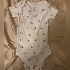 Simple Joys White Sports and Dinosaur Print Baby Bodysuit